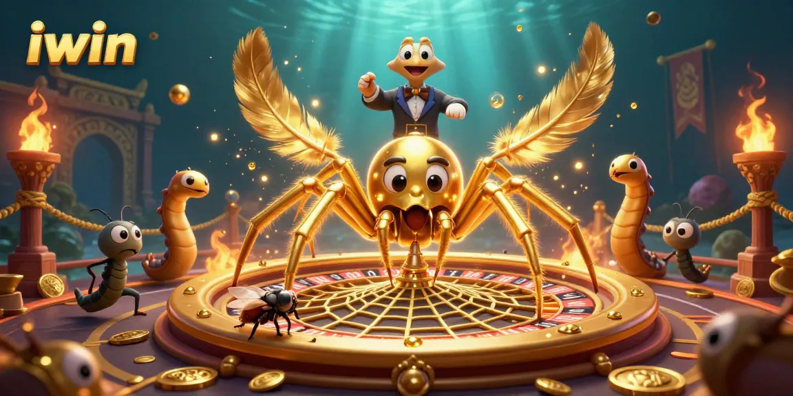 Betting at the immersive iwin gambling scene with a golden spider dealer and dynamic gameplay elements.