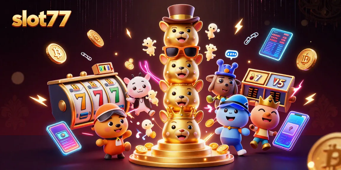 Spin the slot777 reels with colorful coins and dynamic jackpots in this vibrant casino scene.