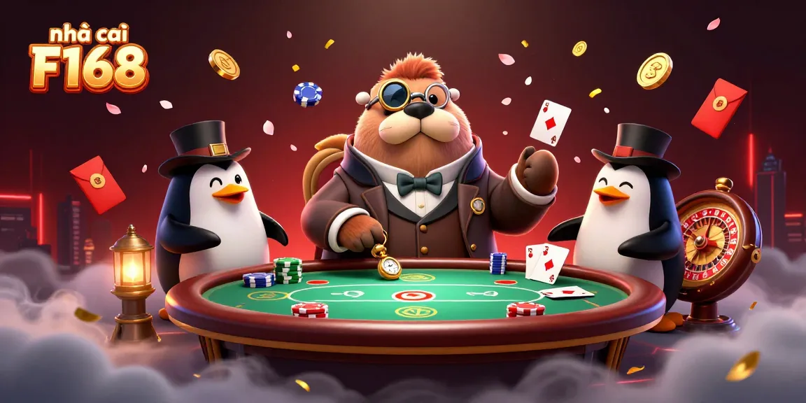 Experience thrilling poker action at nhà cái F168 with an underwater gaming scene featuring unique characters.