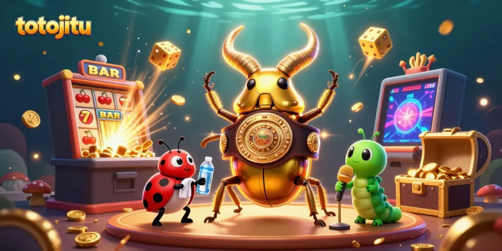 Engage in thrilling gaming experiences with totojitu as a cartoon stag beetle champions casino wins.