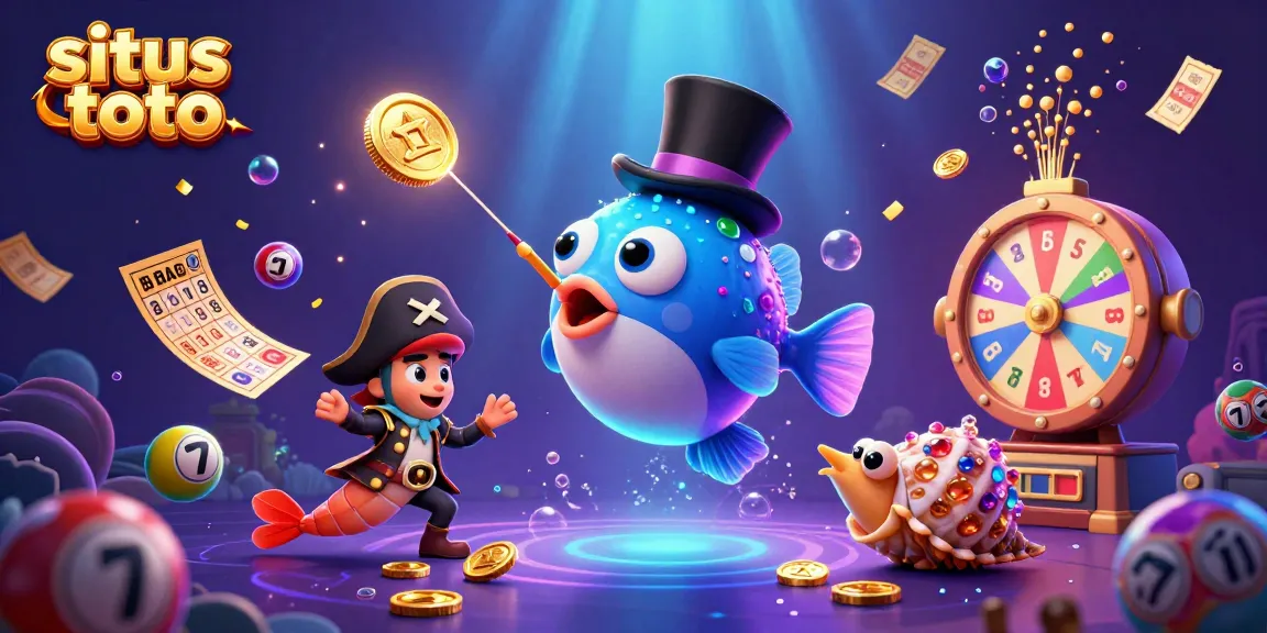 Engage in excitement with situs toto as a deep-sea anglerfish attracts golden coins amid vibrant gaming elements.