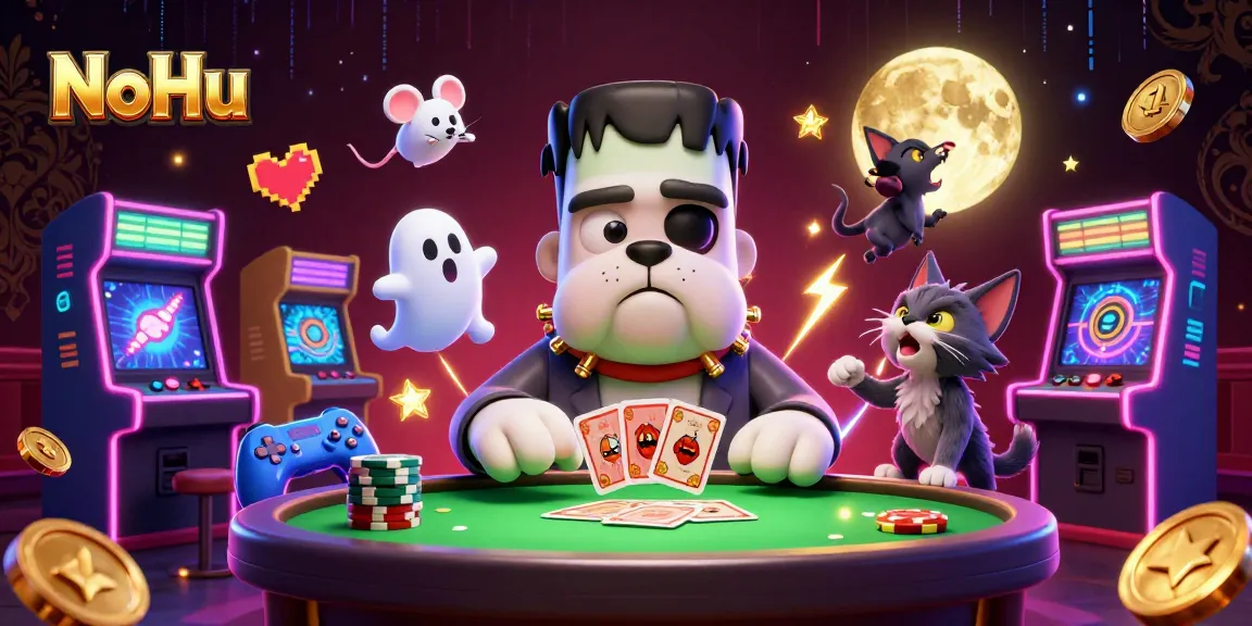 Spin the reels with NoHu's captivating 3D casino illustration featuring unique characters and vibrant gaming elements.