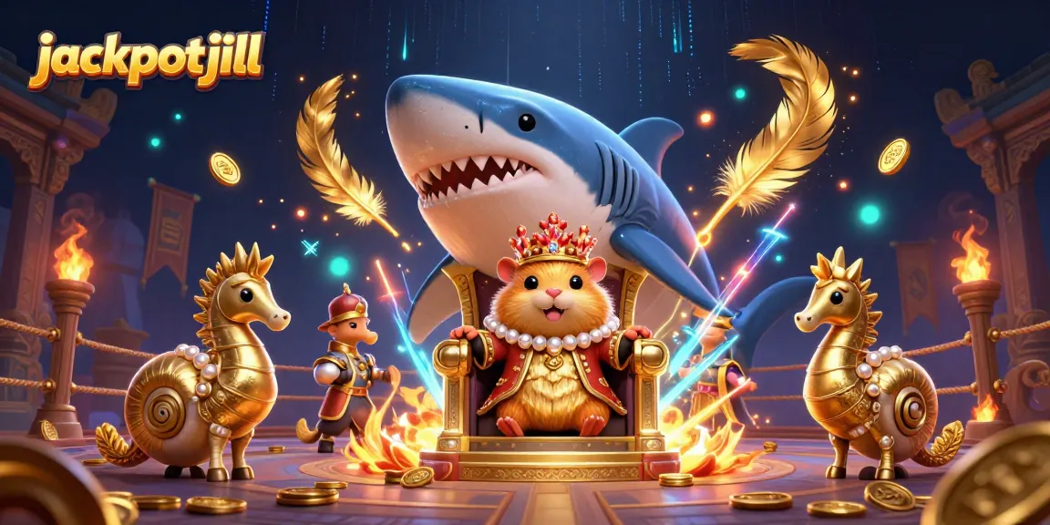 Experience the jackpotjill excitement in a vibrant 3D cartoon casino scene.