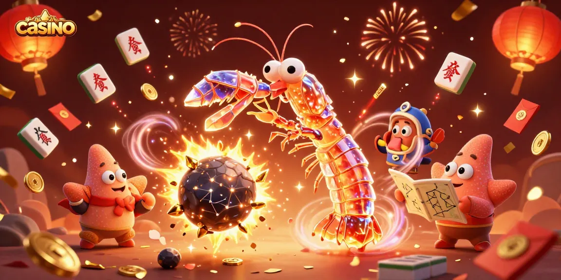 Experience thrilling casino action with vibrant characters and festive elements in this detailed illustration.