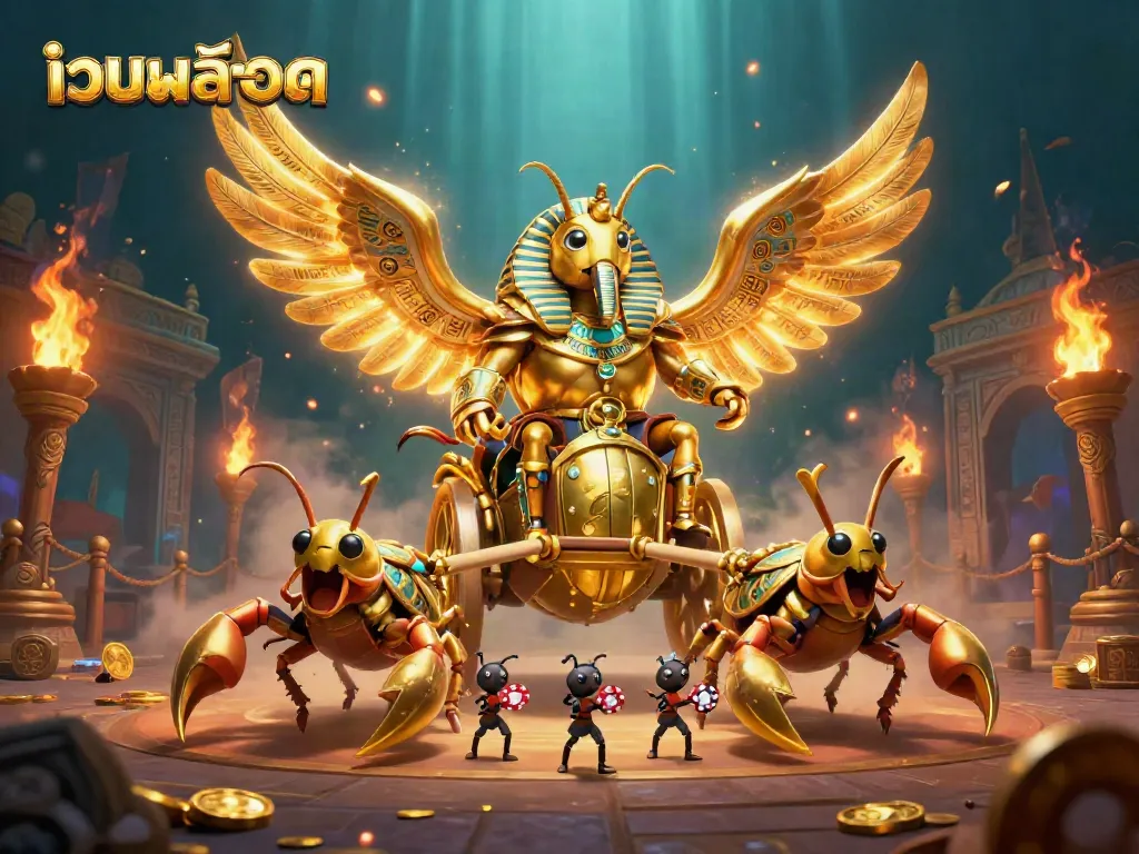 Experience the thrill of เว็บสล็อต with rich visual elements of a cartoon casino scene.