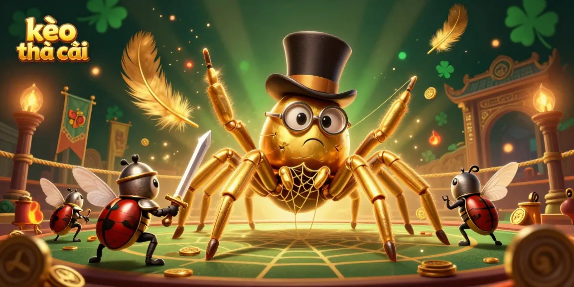 Engage in kèo nhà cái sports betting with a dynamic 3D illustration featuring characters and gold coins.