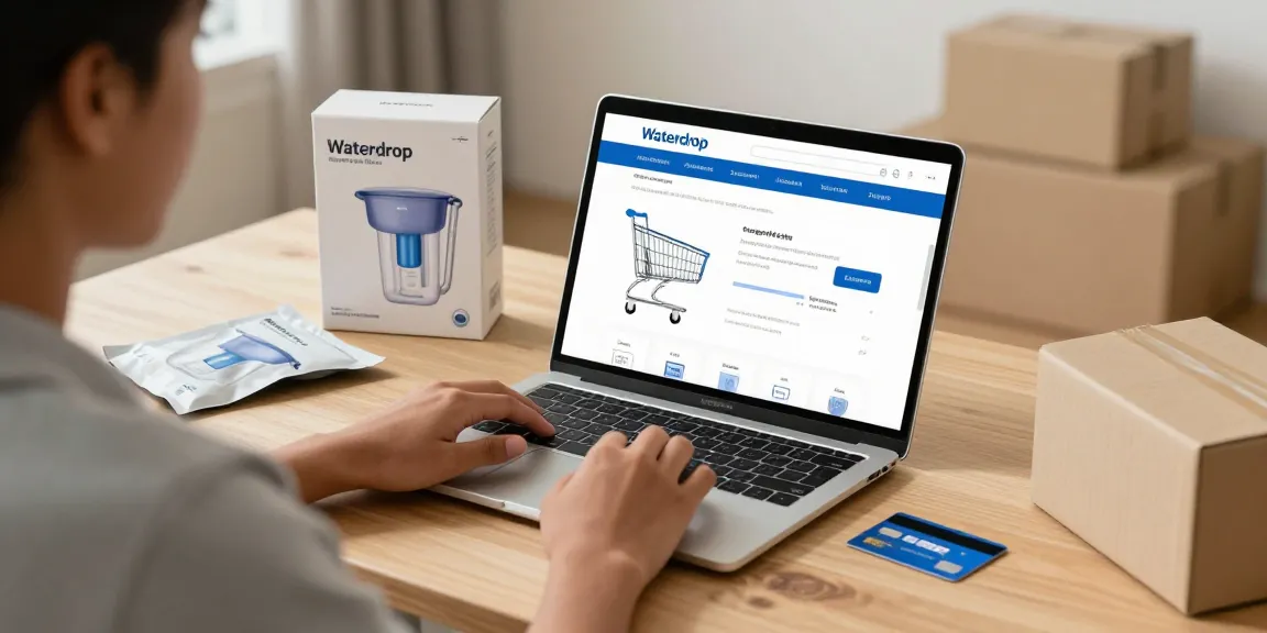 Waterdrop Gravity-fed Water Filter System featured in an online shopping scenario showcasing the best deals on e-commerce platforms.