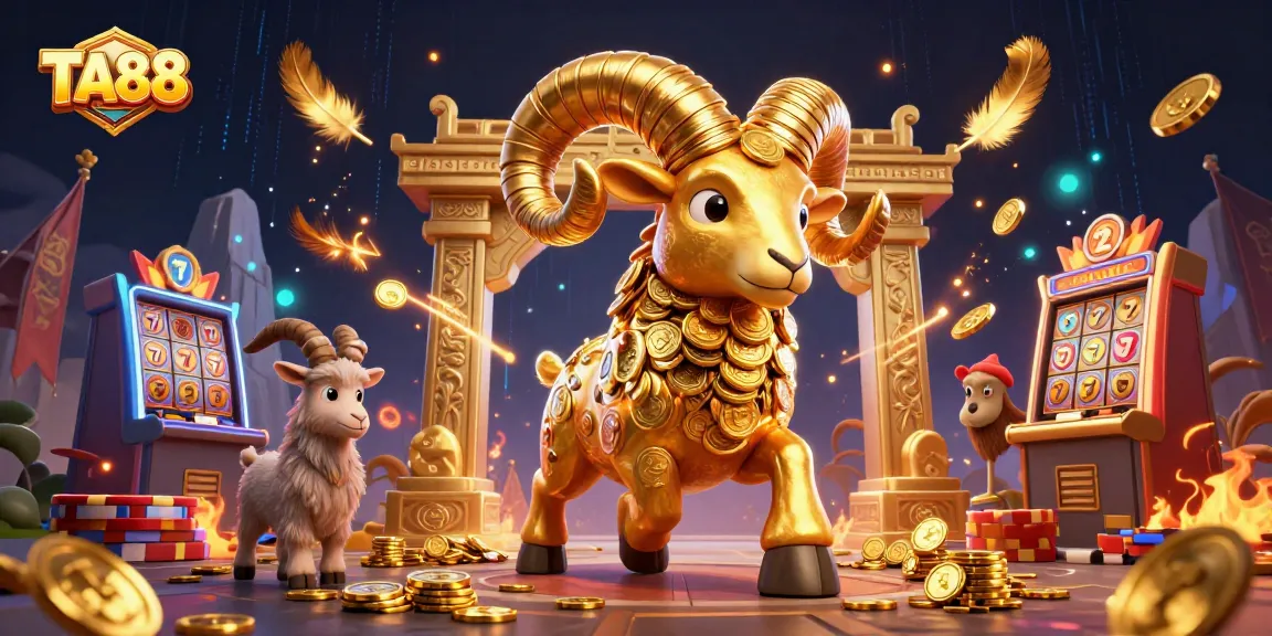 Experience thrilling gameplay at TA88 with vibrant slot machines and dazzling golden visuals.