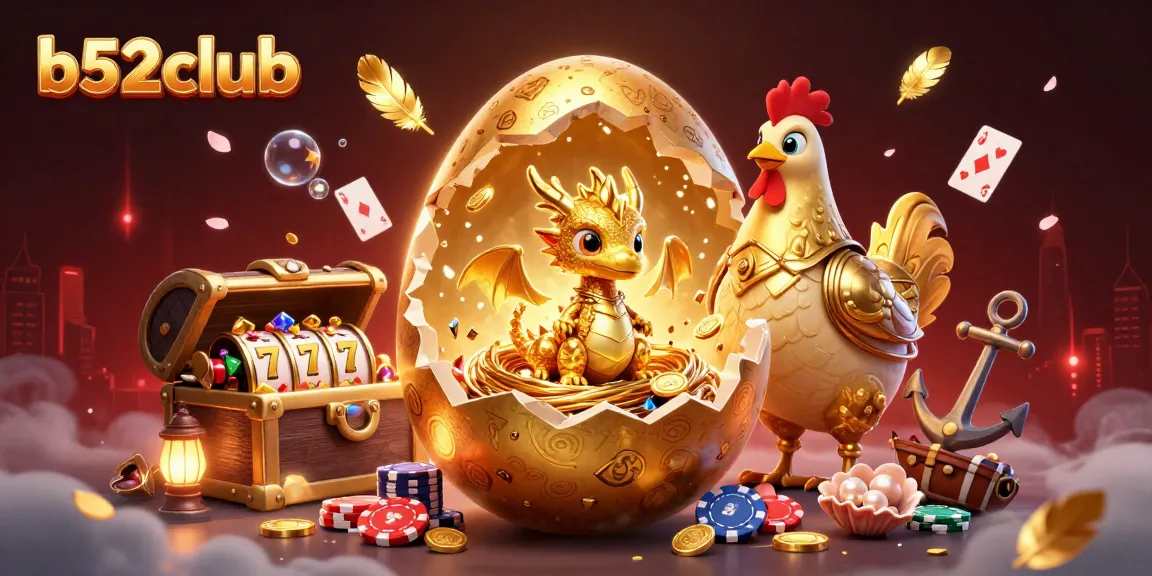 Experience thrilling wins at b52club with a golden dragon and poker chips in a vibrant casino scene.