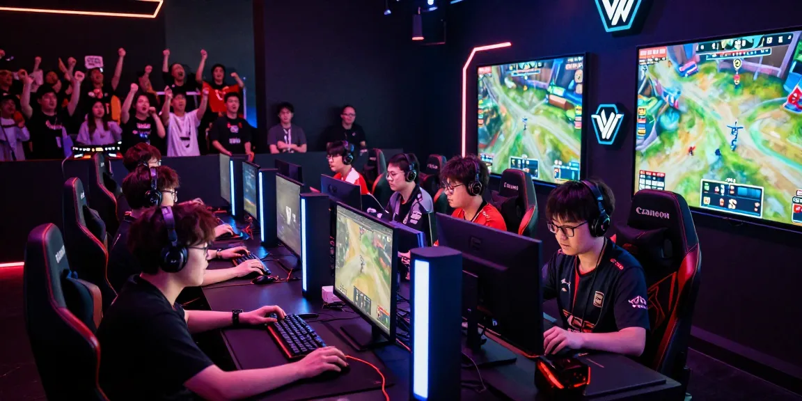 Engaged gamers in an esports hitclub tournament showcasing intense competition and vibrant atmosphere.